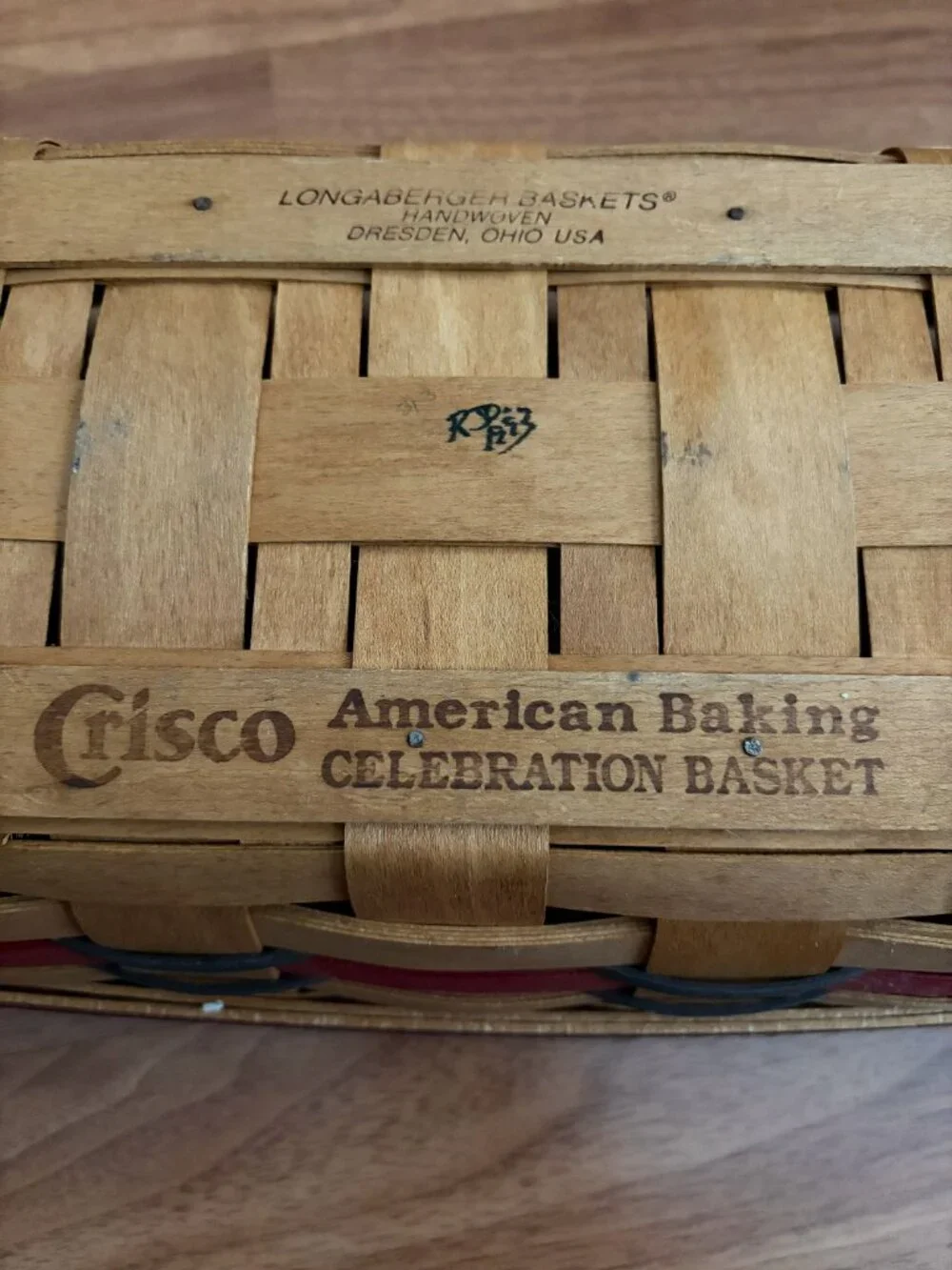 Vintage 1993 Longaberger Crisco American baking celebration basket